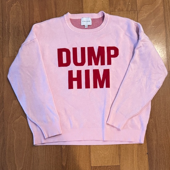 Pink Rose Other - Pink Rose Light Pink Crewneck Sweater DUMP HIM Valentines Galentines